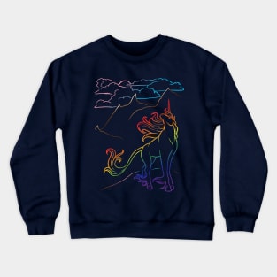 Pride Mountain Unicorn Lineart Crewneck Sweatshirt